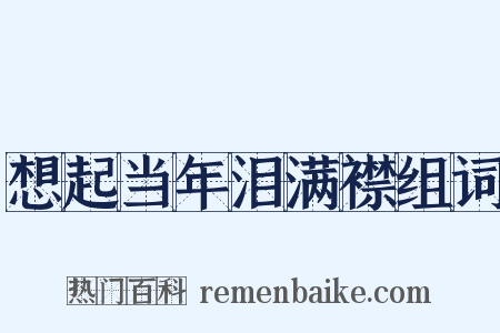 想起当年泪满襟组词是什么意思的图片